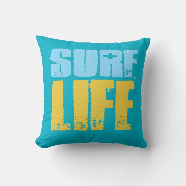 Surferstijl voor Surf Life Beach Kussen (Voorkant)