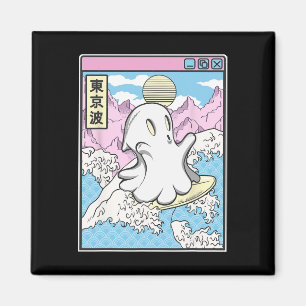 Surfghost in Japanse golven Anime Kawaii Vapor Magneet