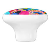 Surfgolven geïnspireerd patroonenmulticolor keramische knop (Zijkant)