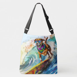 Surfhond – Zomer Fun Beach Pup Illustratie Crossbody Tas