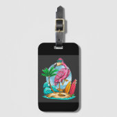 Surfin Flamingo! Bagagelabel (Voorkant (verticaal))