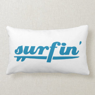 Surfin surfplanblauw kussen