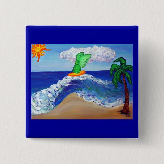Surfing Angel Raphael Button (Voorkant)