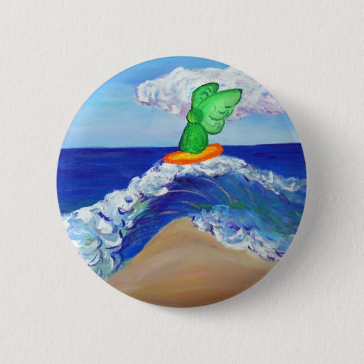 Surfing Angel Raphael Button (Voorkant)