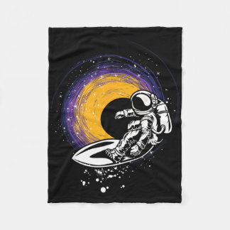 Surfing Astronaut - Galaxy Planets Space Spaceship Fleece Deken