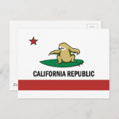 Surfing Cali Sloth Briefkaart (Voorkant / Achterkant)