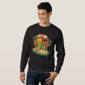 Surfing Capybara Beach Vacation Animal Graphic Trui (Voorkant volledig)
