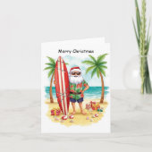 Surfing Christmas in July with SANTA CLAUS Kaart (Voorkant)