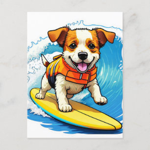 Surfing Dog Briefkaart