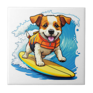 Surfing Dog Tegeltje