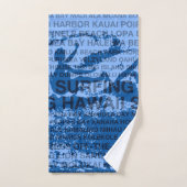 Surfing Hawaii Cutback Hawaïen Surfeur - Bleu (Serviette à main)