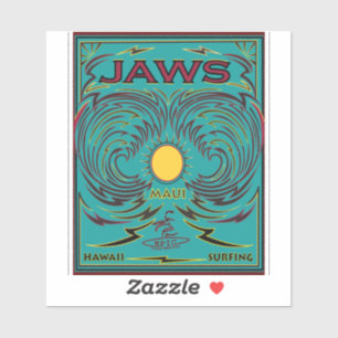 SURFING JAWS MAUI HAWAII STICKER