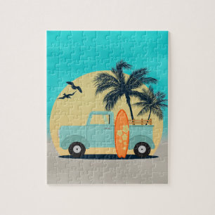 Surfing Retro Jigsaw Puzzle