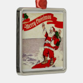 Surfing Retro Santa Ornament (Rechts)