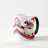 Surfing Santa with Christmas Lights Magische Mok (Voorkant rechts)