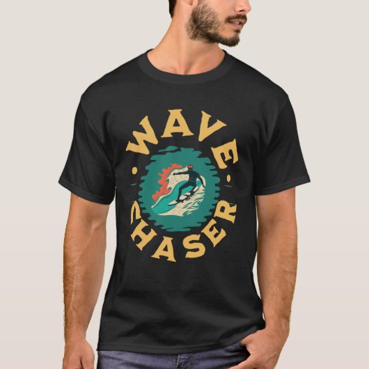 Surfing Saying Wave Chaser Beach Summer Surfer T-shirt (Voorkant)