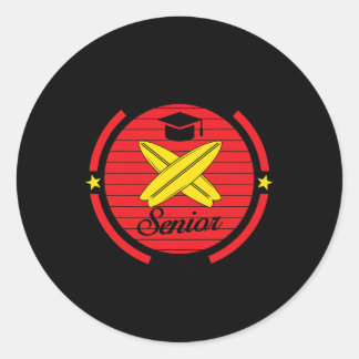 Surfing Senior Player Graduation Cl Of Graduate Ronde Sticker