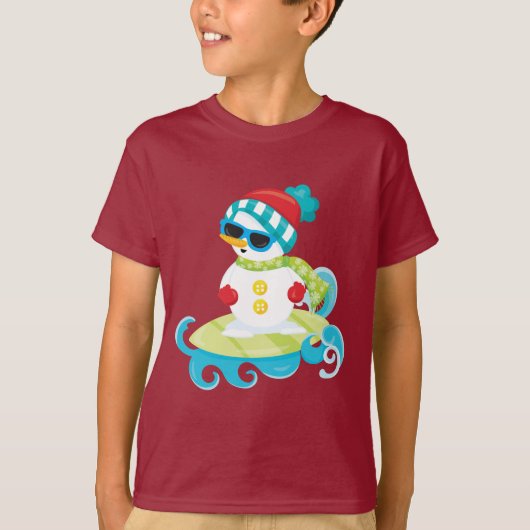 Surfing Snowman T-shirt (Voorkant)
