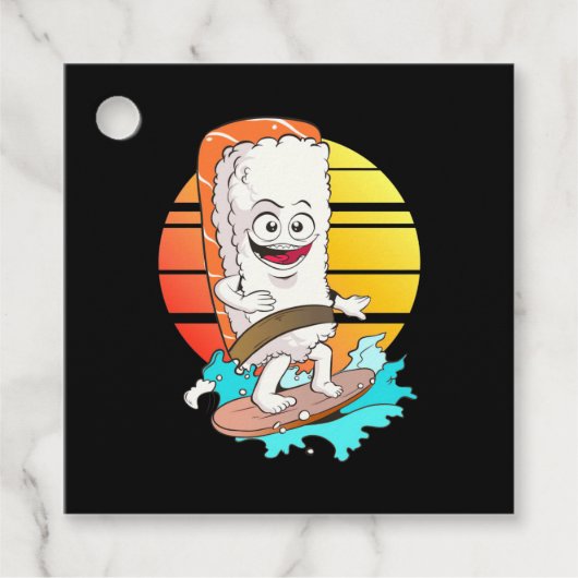 Surfing Sushi Bedankjes Labels (Voorkant)
