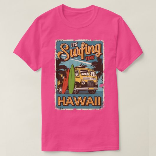 surfing time hawaii retro t-shirt (Design voorkant)