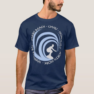 Surfinglappen Fan Beach Oahu T-shirt