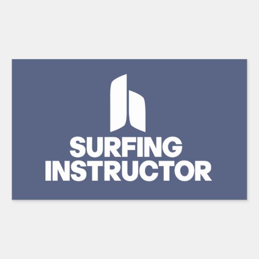 surfinstructeur rechthoekige sticker (Voorkant)