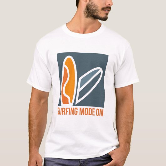 Surfmodus op surfer t-shirt (Voorkant)