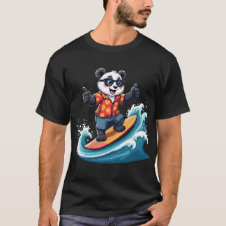 Surfpanda in tropische stijl - leuk en ontspannen t-shirt