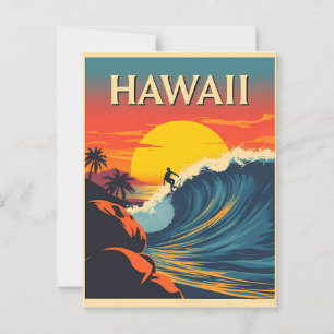 Surfparadijs: Hawaiaanse Zonsondergang Avontuur Briefkaart