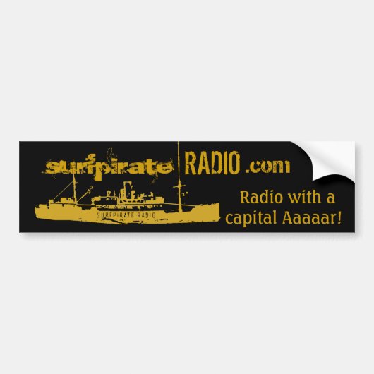 surfpirateRADIO dot com Bumpersticker (Voorkant)