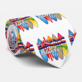 Surfplank Hawaii-vlag Stropdas (Opgerold)