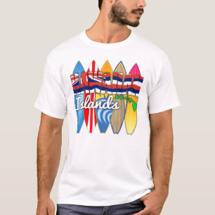 Surfplank Hawaii-vlag T-shirt