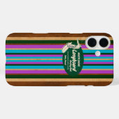 Surfplank Hawaiian Stripes Paars Case-Mate iPhone Case (Achterkant (horizontaal))