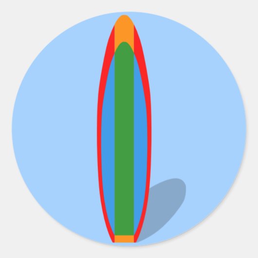 Surfplank Ronde Sticker (Voorkant)