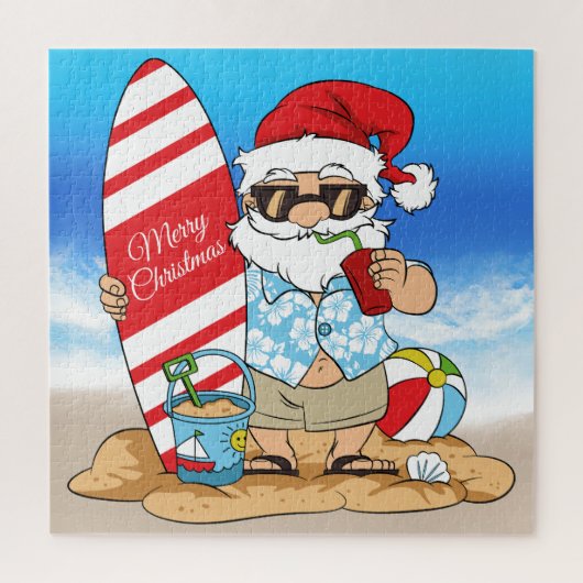 Surfplank Santa Puzzel Legpuzzel (Verticaal)