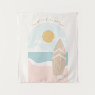 Surfplank Strand Baby Shower Wandkleed