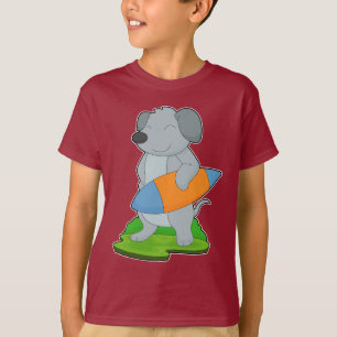 Surfplank voor honden t-shirt