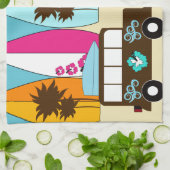 Surfplankbeugel met Hippie-ventilatoren Theedoek (Gevouwen)