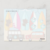 Surfplankbeugel met hippieventilatoren briefkaart (Achterkant)