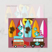 Surfplankbeugel met hippieventilatoren briefkaart (Voorkant / Achterkant)