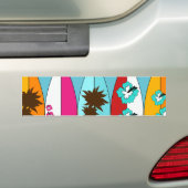 Surfplankbeugel met hippieventilatoren bumpersticker (Op auto)