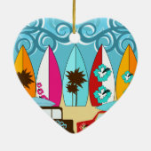 Surfplankbeugel met hippieventilatoren keramisch ornament (Achterkant)