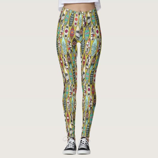 surfplankchartreuse leggings (Voorkant)