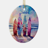 Surfplanken Gepersonaliseerde Kerstversieringen Keramisch Ornament (Rechts)