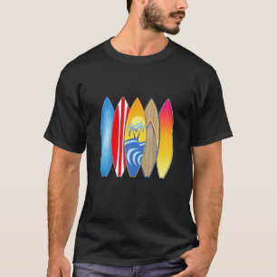 surfplanken met retro t-shirt