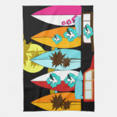 Surfplanken met surfer Hippie-ventilatoren voor st Theedoek (Verticaal)