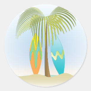 Surfplanken nr. 1 ronde sticker