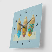 Surfplanken op zand vierkante klok (Hoek)