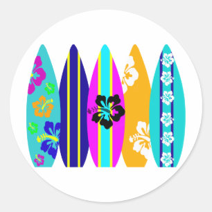 Surfplanken Ronde Sticker