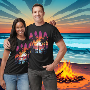 Surfplanken Zonsondergang T-shirt